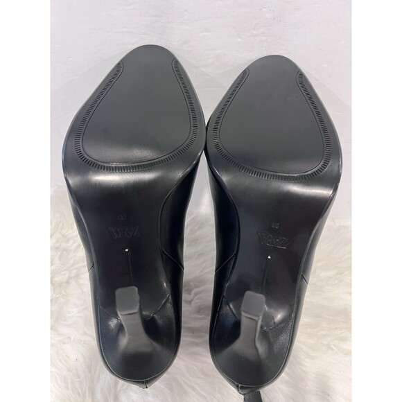 ZARA New Women Pull Tab High Heel Ankle Boots Black Size US 7.5 EUR 38 1116/410 - Picture 12 of 14